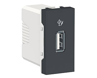 Unica New USB розетка 1 модуль антрацит Schneider Electric, NU342854