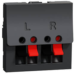 Unica New аудіорозетка 2 модуля антрацит Schneider Electric, NU348654