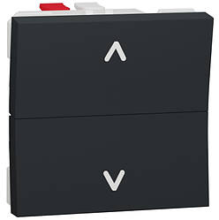 Unica New вимикач для жалюзі 2-клавішний кнопковий схема 4, 6А, 2м. антрацит Schneider Electric, NU320754