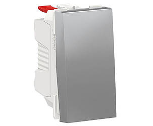 Unica New вимикач 1-клавішний схема 1, 10А, 1 модуль алюміній Schneider Electric, NU310130