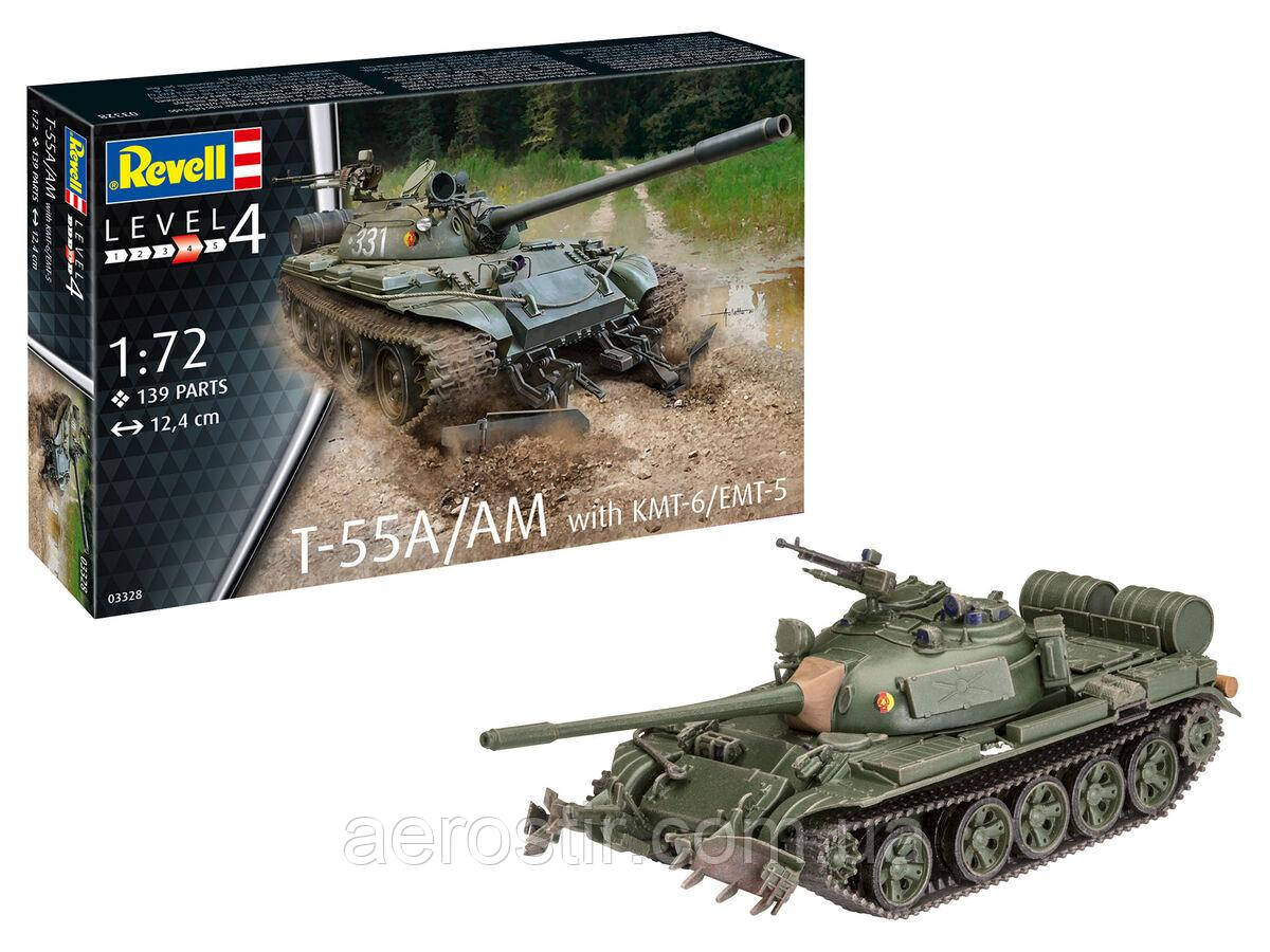 Т-55А / АМ з КМТ-6 / ЕМТ-5 1/72 Revell 03328, фото 1