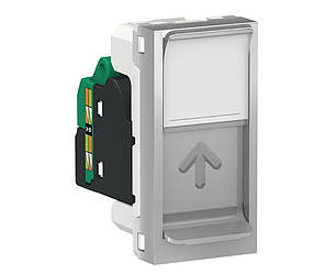 Unica New розетка комп'ютерна RJ45 CAT5E UTP 1 модуль алюміній Schneider Electric, NU341030