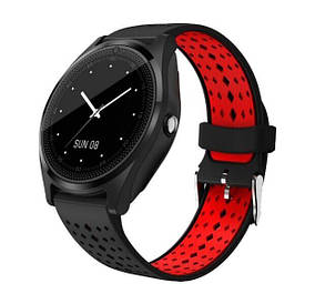 Розумні смарт годинник Smart Watch V9 (камера, SIM, карта пам'яті) black/red