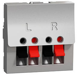 Unica New аудіорозетка 2 модуля алюміній Schneider Electric, NU348630