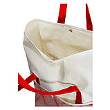 Сумка шопер жіноча з бавовни саржа стильна практична містка illusion (38х48х14см) 260 г/м2.червона, фото 4