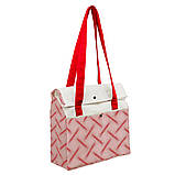 Сумка шопер жіноча з бавовни саржа стильна практична містка illusion (38х48х14см) 260 г/м2.червона, фото 6