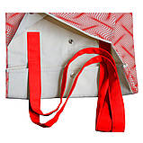 Сумка шопер жіноча з бавовни саржа стильна практична містка illusion (38х48х14см) 260 г/м2.червона, фото 3