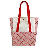 Сумка шопер жіноча з бавовни саржа стильна практична містка illusion (38х48х14см) 260 г/м2.червона, фото 2