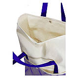 Сумка стильна жіноча для покупок із саржі практична містка illusion (38х48х14см) 260 г/м2., фото 3