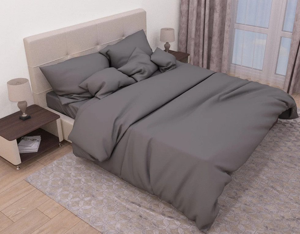 Євро комплект постільної білизни 200*220 Бязь Економ бавовна поліестер (18999) Постільна білизна кольорова, фото 1