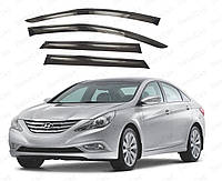 Ветровики Hyundai Sonata YF 2009- (на скотче) ShS\Дефлекторы окон Хюндай Соната 6