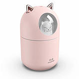 Зволожувач повітря з підсвічуванням Humidifier H20 8023 кішка, рожевий, фото 2