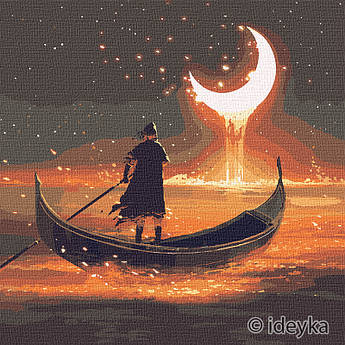 Картина за номерами Дорогою на місяць з фарбами металік Ідейка 50 х 50 см (KHO5041)