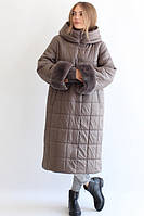 Зимнее пальто на верблюжьей шерсти lora duvetti больших размеров 48, 50, 54