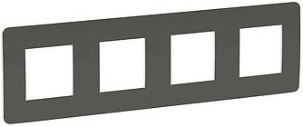 Unica New Studio Color рамка 4-постова димчасто-сірий-білий Schneider Electric, NU280821