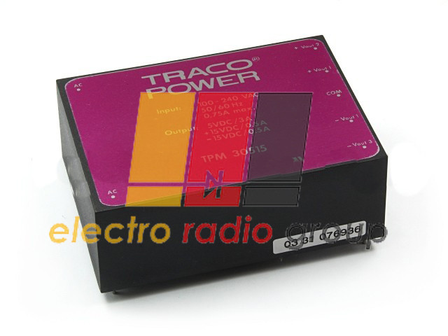 Блок живлення AC-DC модуль30W(+5V/3A; +15V/0.5 A; -15V/0.5 A) TPM30515