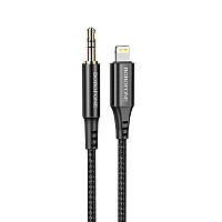 Кабель переходник Lightning на AUX (3,5 mini Mini-Jack) BOROFONE Digital Audio Conversion (1m, DAC). Black