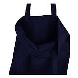 Еко сумка шопер "Avoska" стильна бавовняна з кольорової саржі (35х41х7 см) темно-синя, фото 3