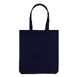 Еко сумка шопер "Avoska" стильна бавовняна з кольорової саржі (35х41х7 см) темно-синя, фото 4