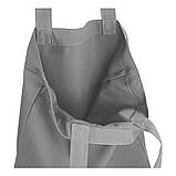 Сумка Шоппер з бавовни Avoska стильна зручна для логотипу та принту з кольорової саржі (35х41х7 см) сіра, фото 2