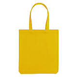 Жовта сумка Шопер бавовняна Avoska стильний зручний для принту з кольорової саржі (35х41х7 см), фото 2