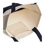 Еко-сумка з бавовни для покупок "Comby" (43х40х14 см) 240 г/кв.м незабарвлена з чорним, фото 4