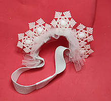 Пов'язочка новорічна дитяча Сніжинка Пов'язка зі сніжинками Повязка Снежинка повязочка