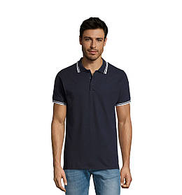 Сорочка поло футболка чоловіча з контрастним оздобленням стильна бавовняна PASADENA MEN під принт