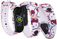 Ремешок Painted Strap для фитнес браслета Xiaomi Mi Band 3 / 4 - Китти (Hello Kitty)