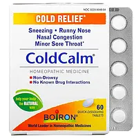 Boiron, ColdCalm, средство от простуды, для детей от 3 лет 60 быстрорастворимых таблеток