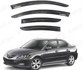 Вітровики Mazda 3 I Sd 2003-2009 (на скотчі)\Дефлектори вікон Мазда 3 седан