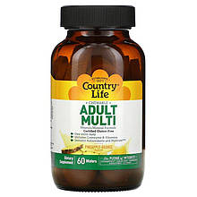 Жувальні полівітаміни для дорослих Country Life "Adult Multi" зі смаком ананаса й апельсина (60 пастилок)