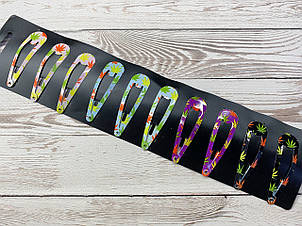 Заколки тік-так 5 см кольорові 10 шт/уп.