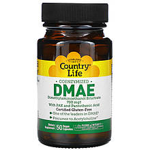 Диметиламіноетанол Country Life, Coenzymized "DMAE" коензимізований, 350 мг (50 таблеток)