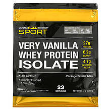 Ізолят сироваткового протеїну California GOLD Nutrition, SPORT "Whey Protein Isolate" смак ванілі (907 г)