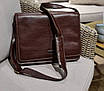 Чоловіча сумка з натуральної шкіри через плече стильна зручна міська катана, фото 8
