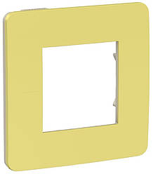 Unica New Studio Color рамка 1-постова зелене яблуко-беж Schneider Electric, NU280212