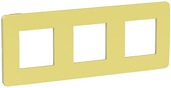 Unica New Studio Color рамка 3-постова зелене яблуко-беж Schneider Electric, NU280612