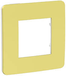 Unica New Studio Color рамка 1-постова зелене яблуко-білий Schneider Electric, NU280211