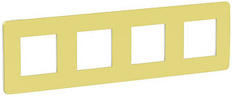 Unica New Studio Color рамка 4-постова зелене яблуко-білий Schneider Electric, NU280811