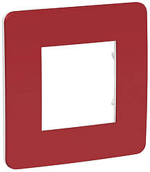 Unica New Studio Color рамка 1-постова червоний-білий Schneider Electric, NU280213