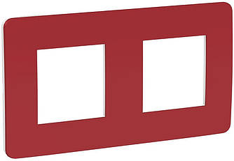 Unica New Studio Color рамка 2-постова червоний-білий Schneider Electric, NU280413