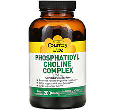 Фосфатидилхоліновий комплекс Country Life "Phosphatidyl Choline Complex" 1200 мг (200 капсул)