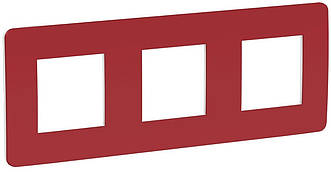 Unica New Studio Color рамка 3-постова червоний-білий Schneider Electric, NU280613