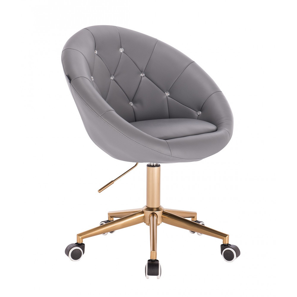 Перукарське крісло на пневматиці HC8516K сірий на золотій основі