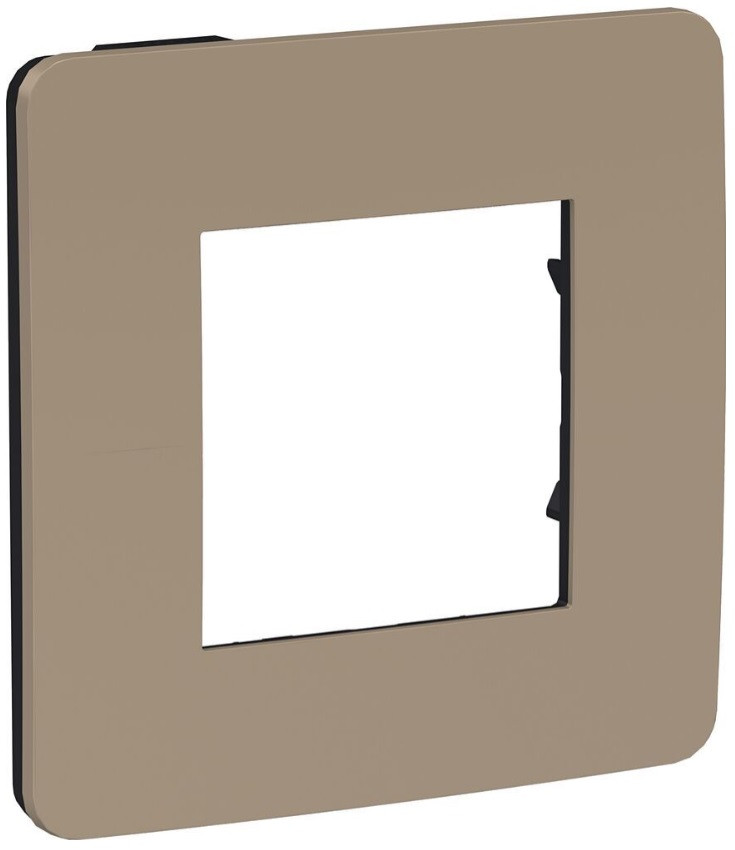 Unica New Studio Color рамка 1-постова пісочний-антрацит Schneider Electric, NU280228, фото 1