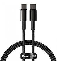 Кабель Baseus Tungsten Gold Cable Type-C to Type-C 100W 2m CATWJ-A01 Black, фото 2