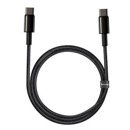 Кабель Baseus Tungsten Gold Cable Type-C to Type-C 100W 2m CATWJ-A01 Black, фото 1