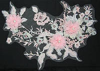 Пришивная аплікація для одягу стильна рожева Квітковий візерунок