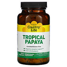 Жувальні пастилки Country Life, Natural "Tropical Papaya" тропічна папая (500 пастилок)